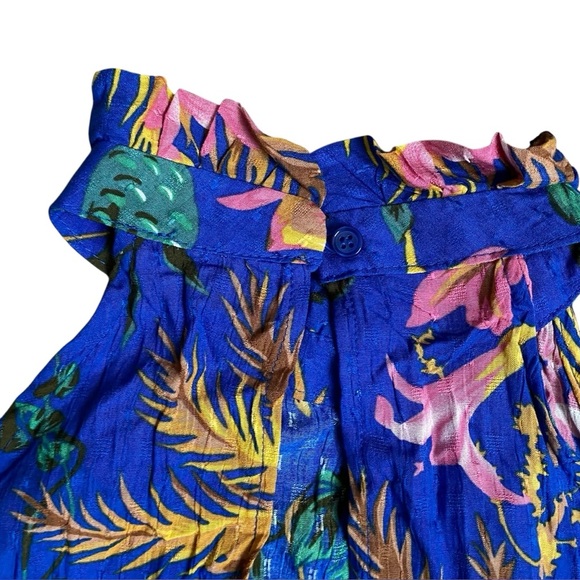 Rachel Rachel Roy Floral Romper Tropical Sleeveless Belted One-Piece Size Small - Picture 9 of 13